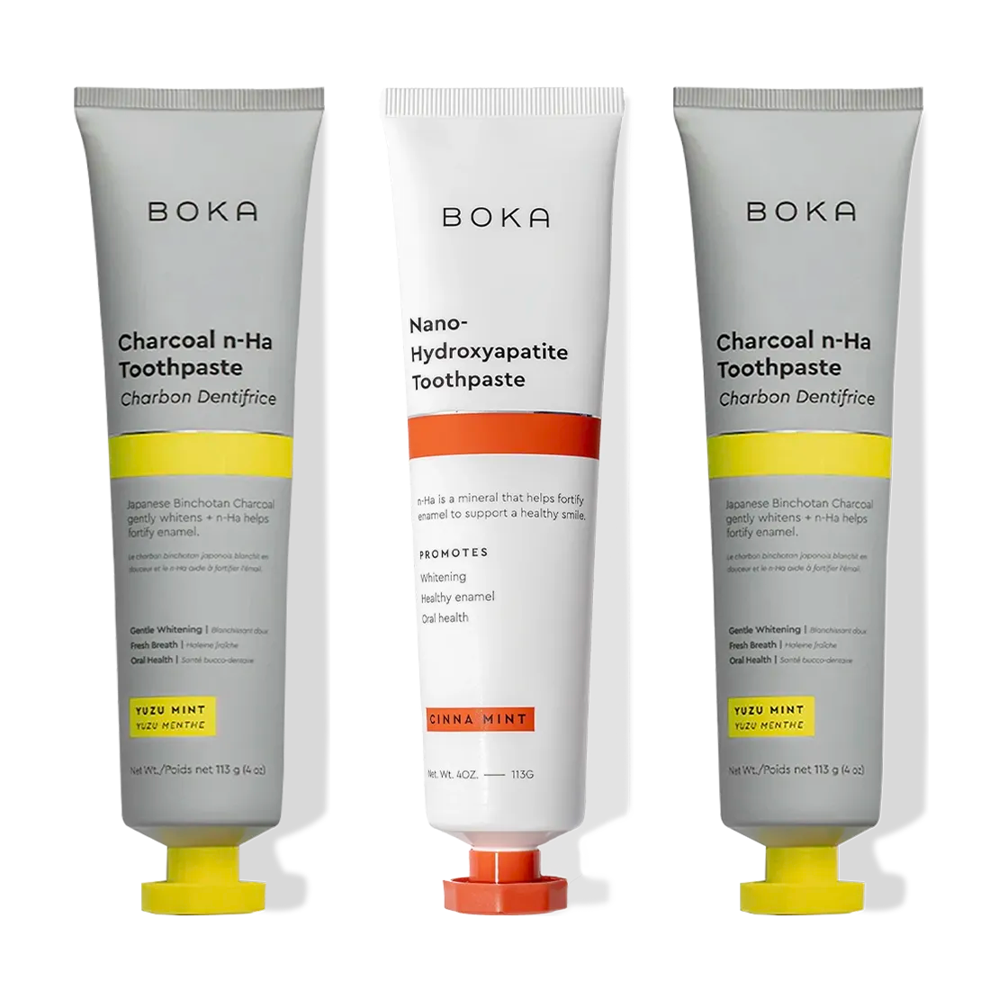 Charcoal Yuzu Mint n-Ha Toothpaste 3-pack