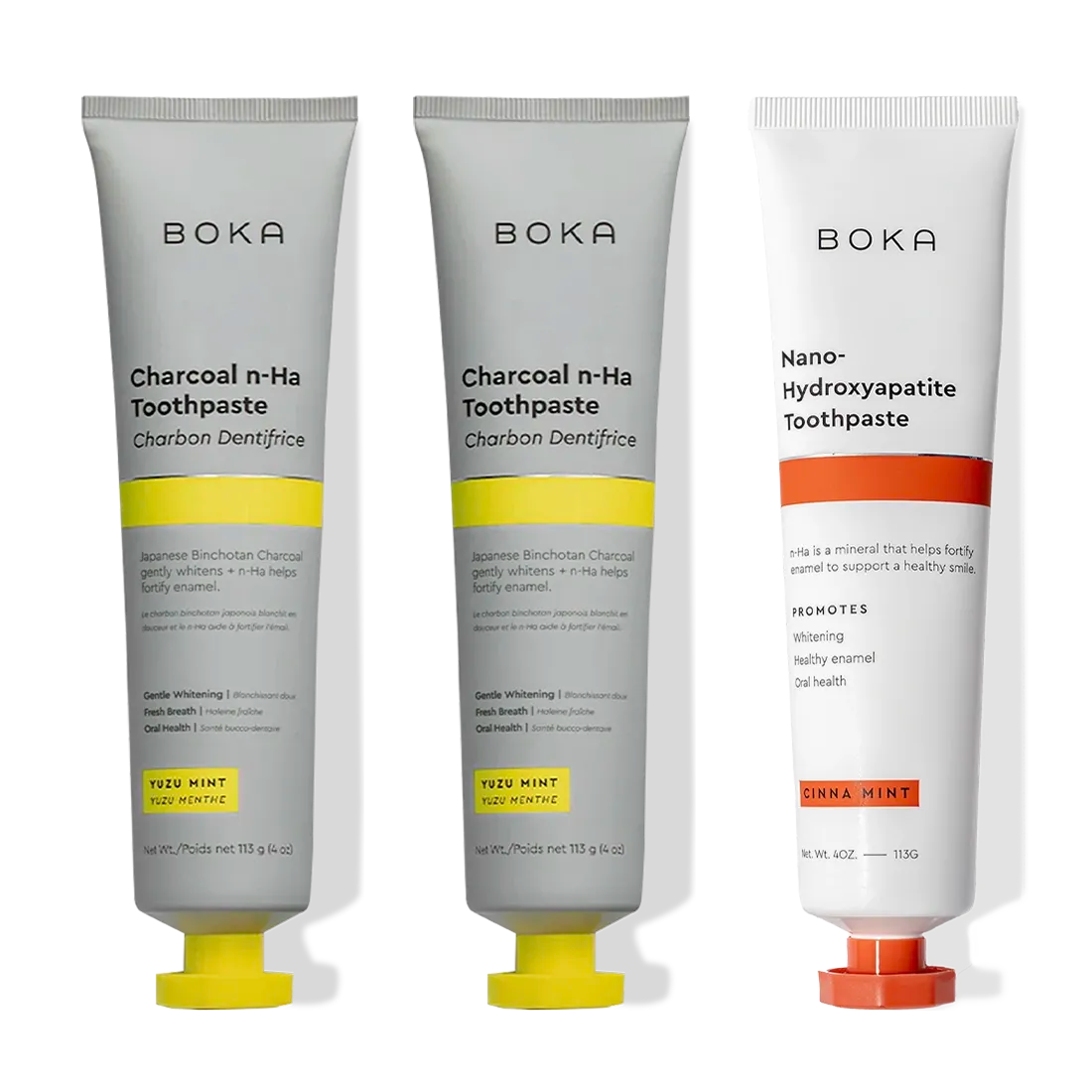 Charcoal Yuzu Mint n-Ha Toothpaste 3-pack