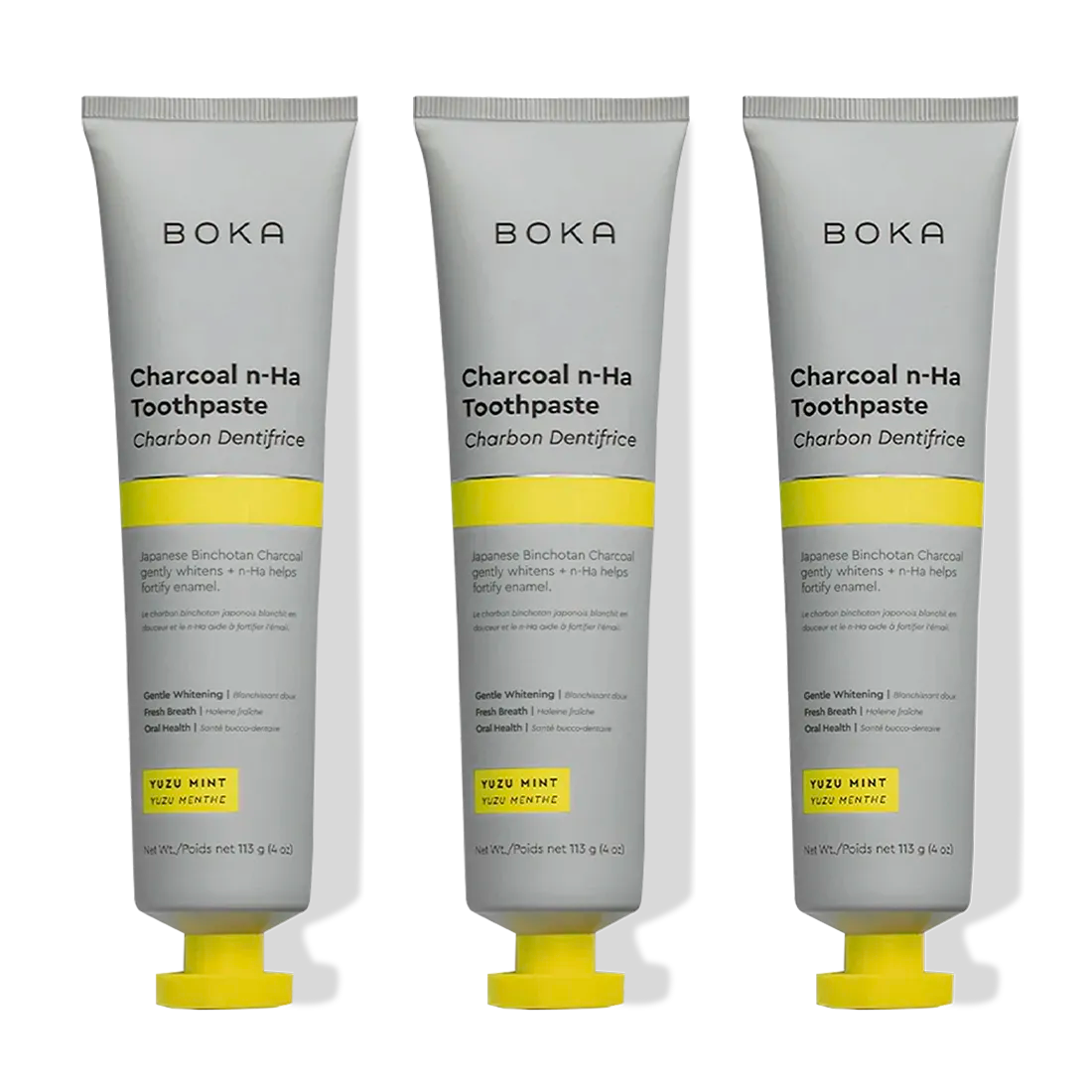 Charcoal Yuzu Mint n-Ha Toothpaste 3-pack