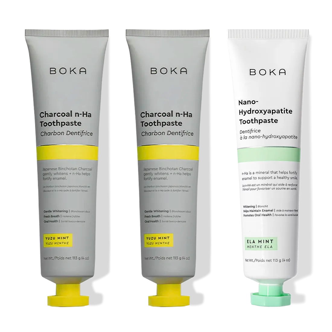 Charcoal Yuzu Mint n-Ha Toothpaste 3-pack