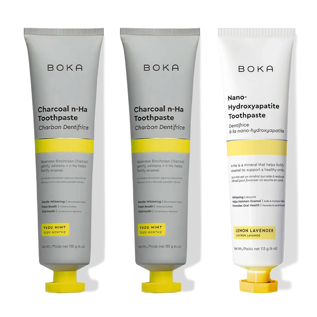 Charcoal Yuzu Mint n-Ha Toothpaste 3-pack