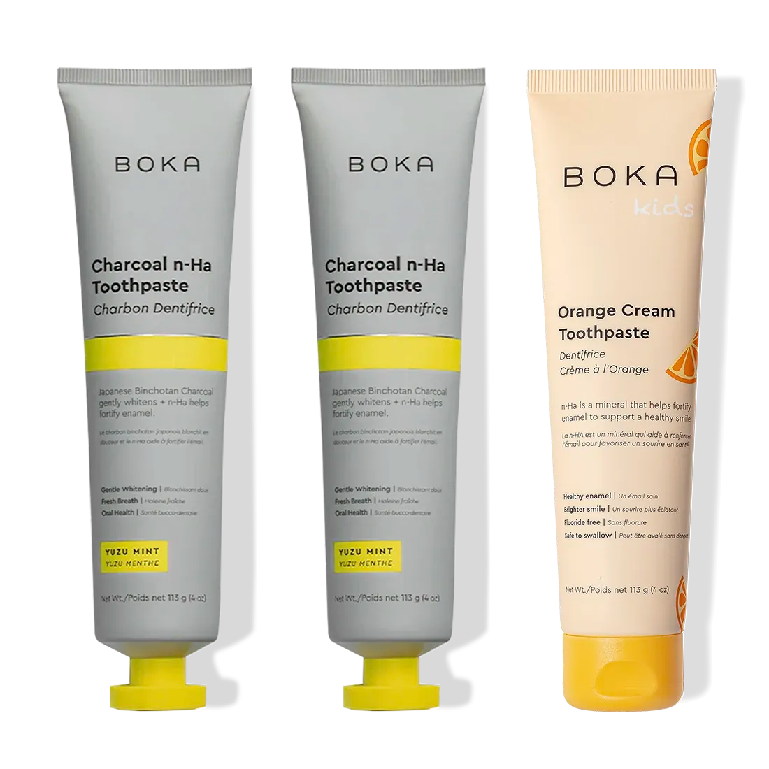Charcoal Yuzu Mint n-Ha Toothpaste 3-pack