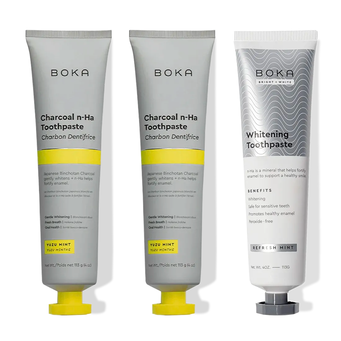 Charcoal Yuzu Mint n-Ha Toothpaste 3-pack