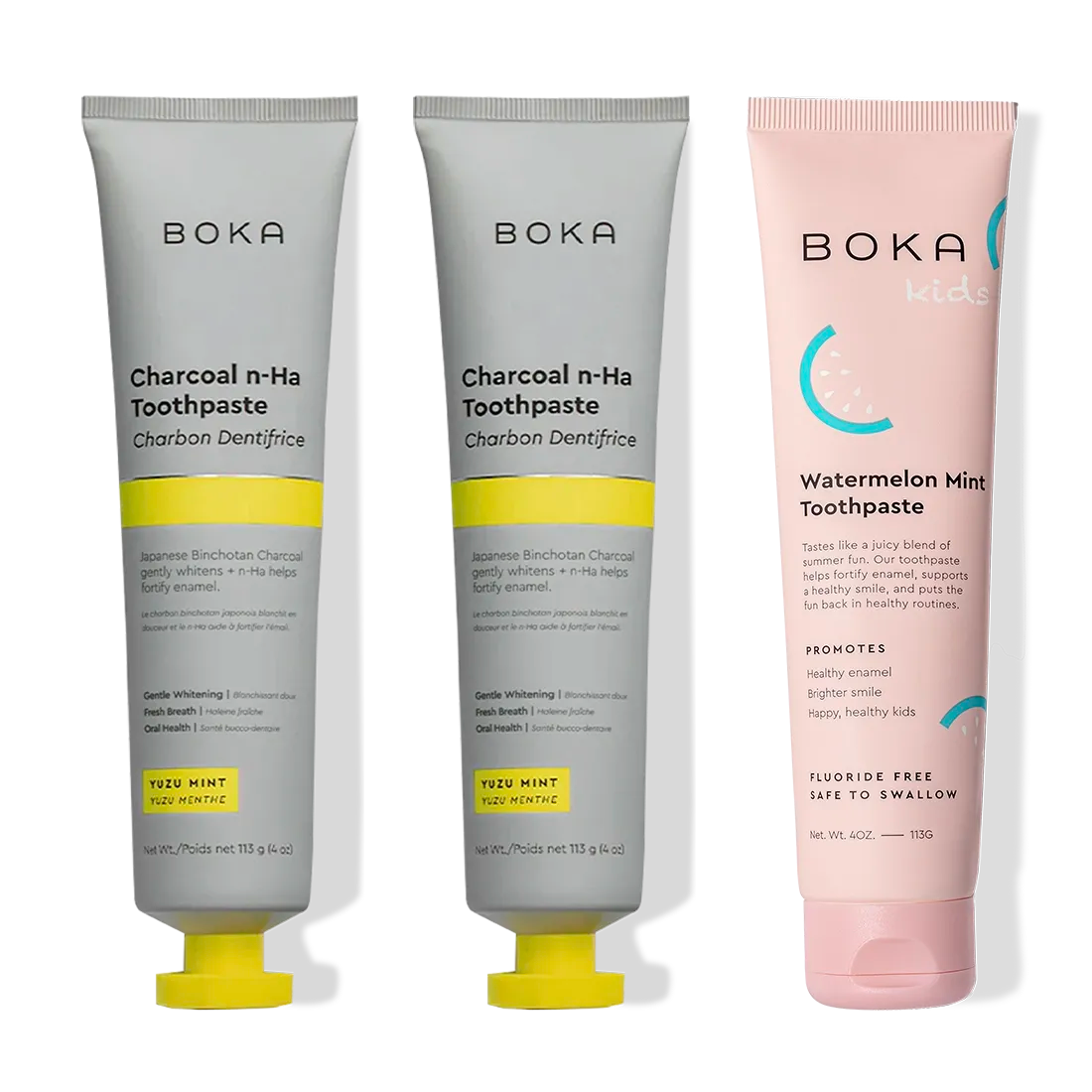 Charcoal Yuzu Mint n-Ha Toothpaste 3-pack