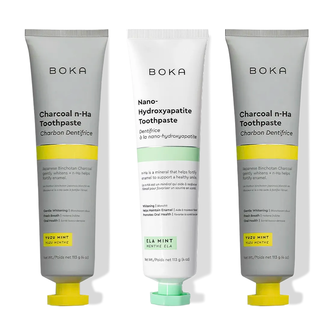 Charcoal Yuzu Mint n-Ha Toothpaste 3-pack