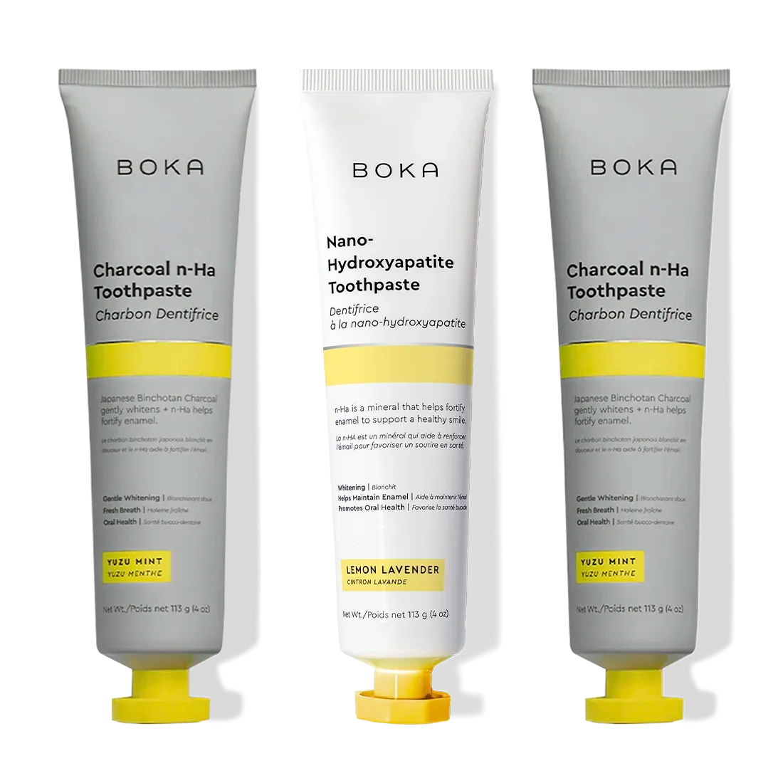 Charcoal Yuzu Mint n-Ha Toothpaste 3-pack