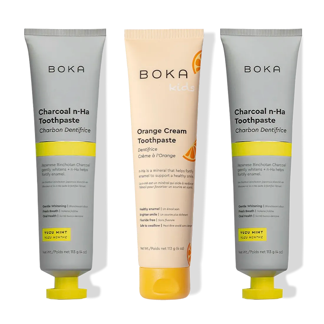 Charcoal Yuzu Mint n-Ha Toothpaste 3-pack