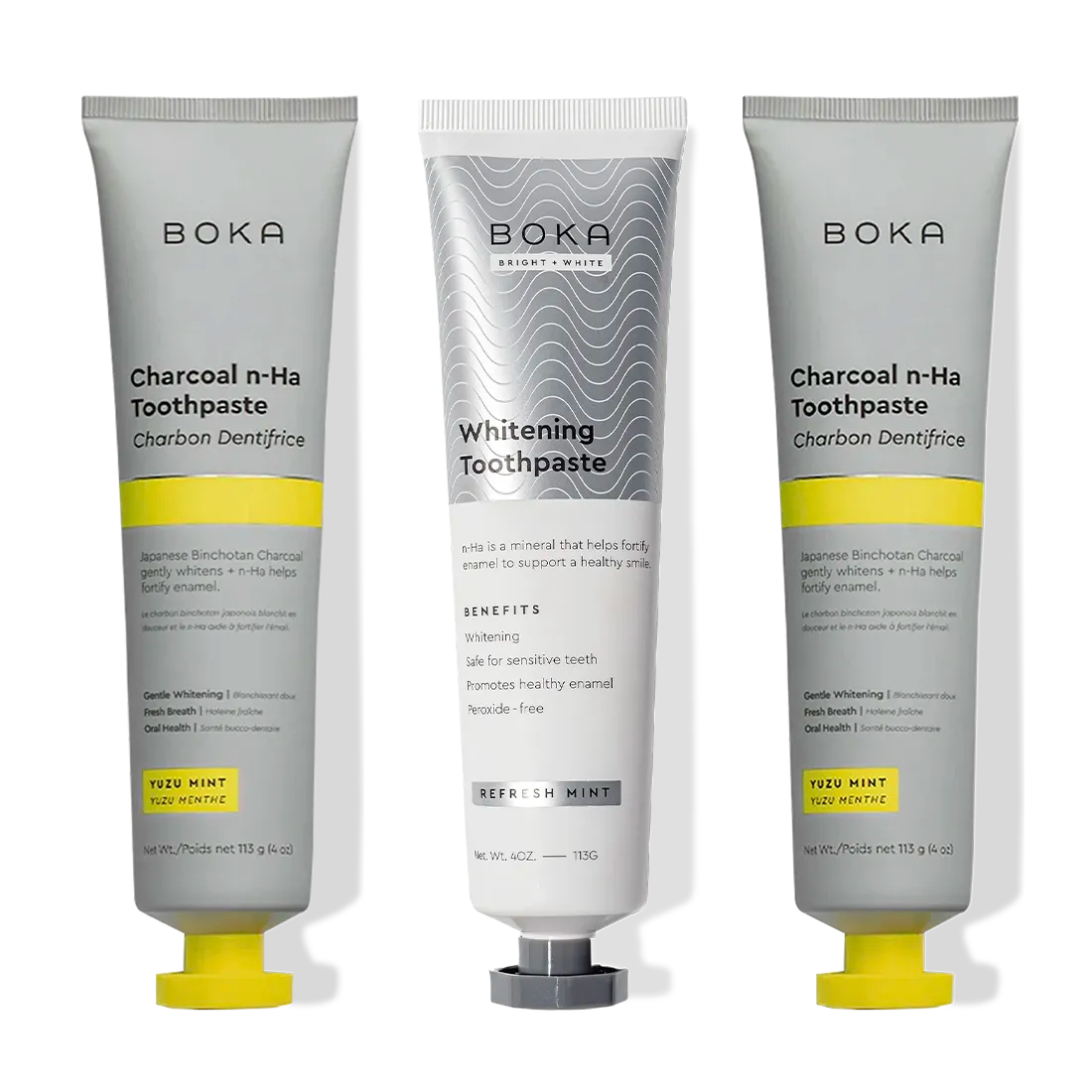 Charcoal Yuzu Mint n-Ha Toothpaste 3-pack