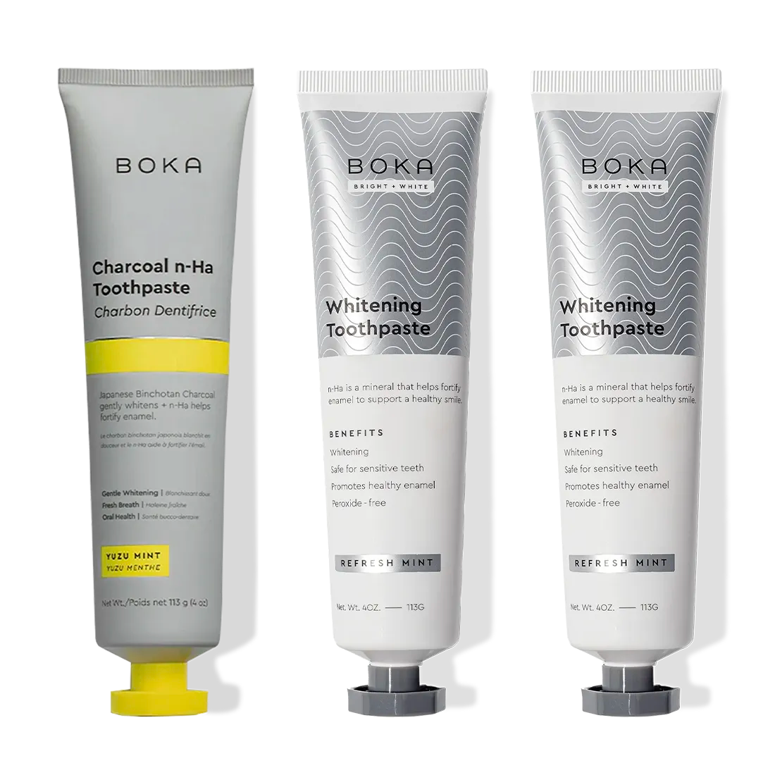Charcoal Yuzu Mint n-Ha Toothpaste 3-pack