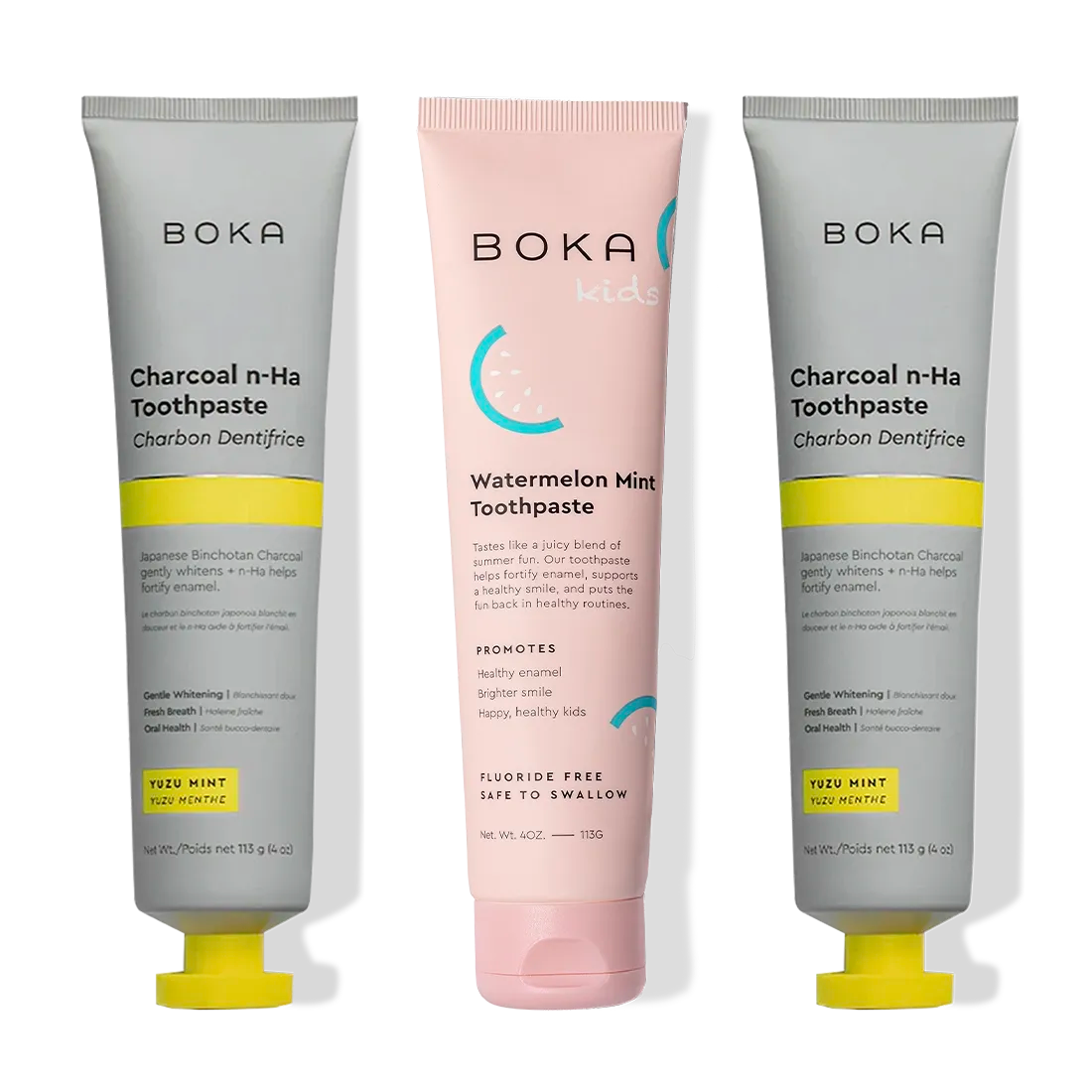 Charcoal Yuzu Mint n-Ha Toothpaste 3-pack