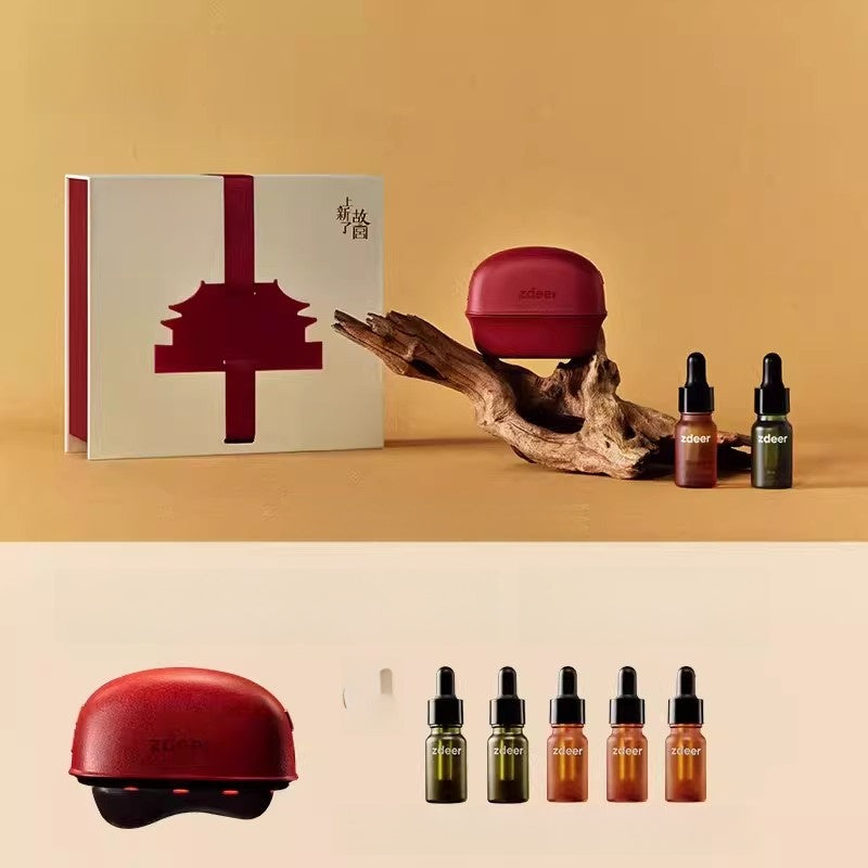 Electric Bian Stone Facial Massager with Red Light and Heat