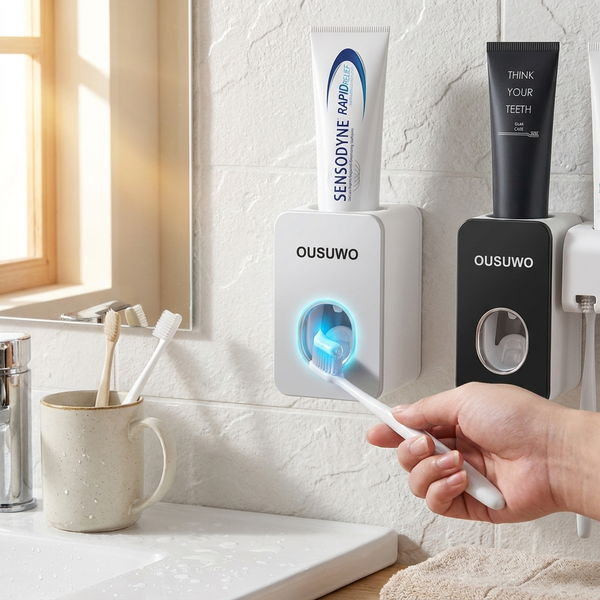 Fully automatic toothpaste dispenser lifestyle