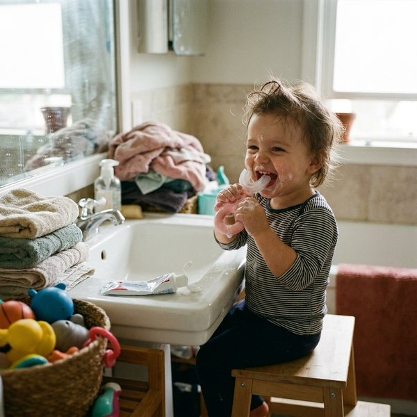 U-Shaped Silicone Children Training Toothbrush lifestyle